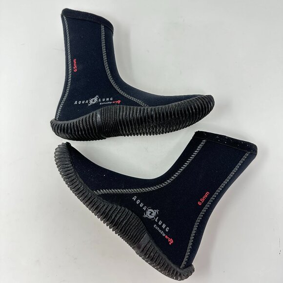 Aqua Lung EchoZip Ergo Size 5 (6.5mm) Black Scuba Diving Sock Boots Shoes - Picture 1 of 16